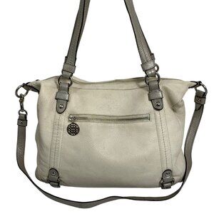 COACH Alexandra Ivory Leather Top Zip Crossbody Shoulder Bag F17566 FLAW